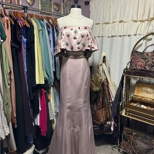 Sherri Hill Strapless Prom / Formal Gown with Floral Accents